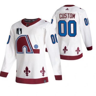 Colorado Avalanche Custom White Men's Adidas 2022 Stanley Cup Final Patch Alternate Authentic Player NHL Jersey